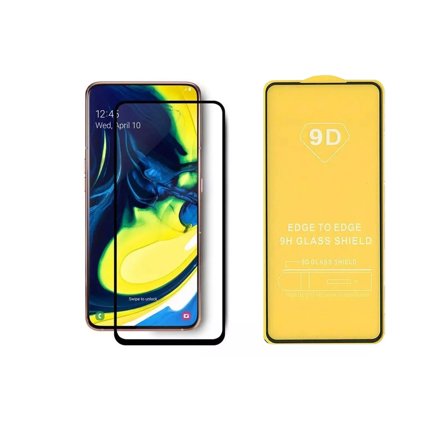 Противоударное стекло LEIWEI для дисплея Samsung Galaxy A80 2019 SM-A805 9D (черный)