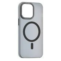 Матовый чехол Apple iPhone 14 с металлической окантовкой с MagSafe (черный)