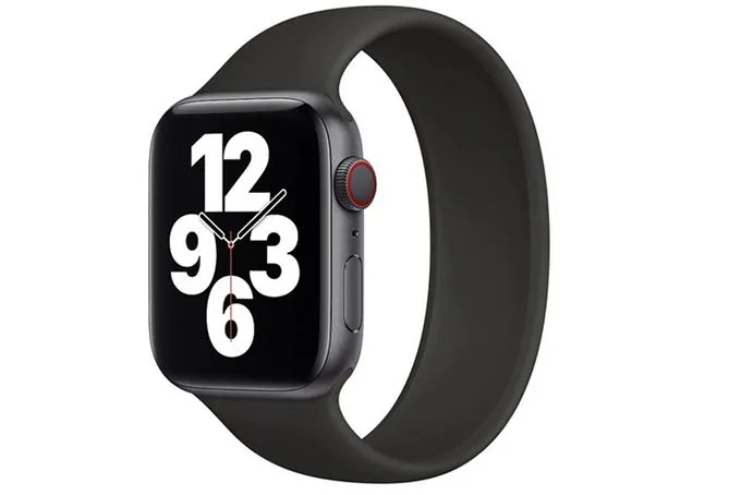 Силиконовый ремешок/монобраслет для Apple Watch 38/40 мм (черный)