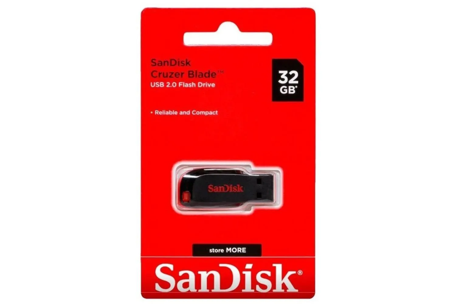 Флеш-накопитель USB  32GB  SanDisk  Cruzer Blade, 2.0 (чёрный)