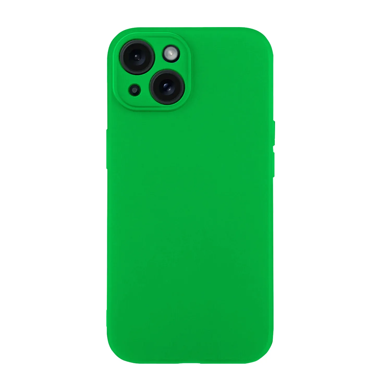 Чехол силиконовый с защитой камеры для Apple iPhone 15 (ярко - зеленый)