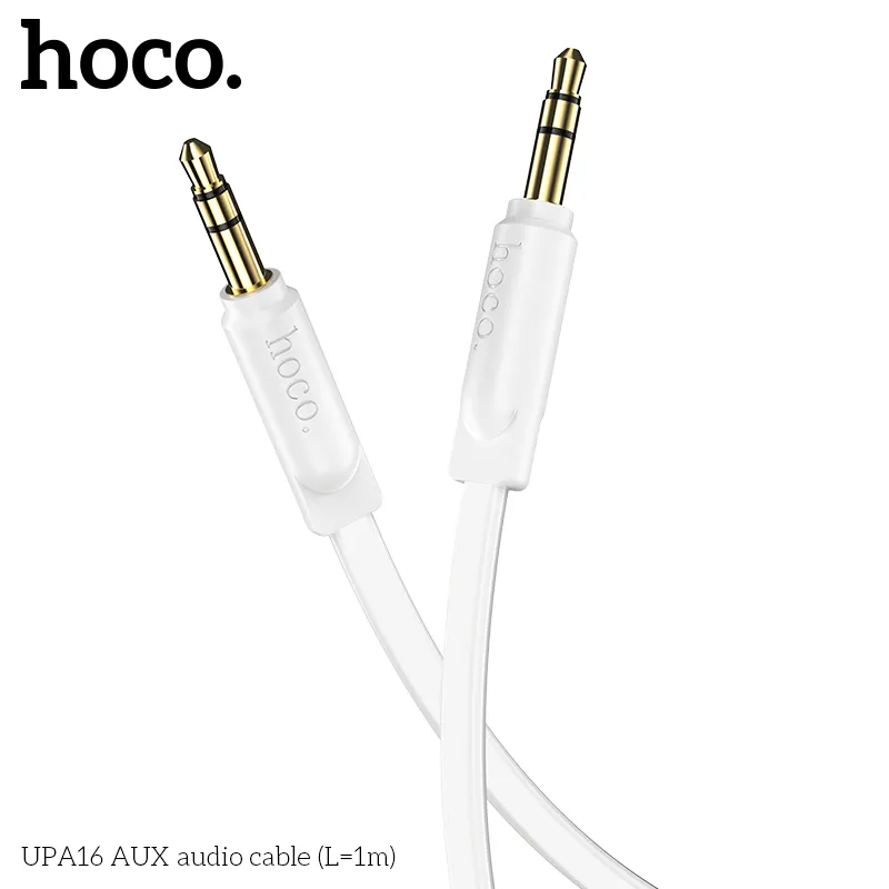 AUX Кабель 3.5mm HOCO UPA16 audio cable, 1 метр (белый)