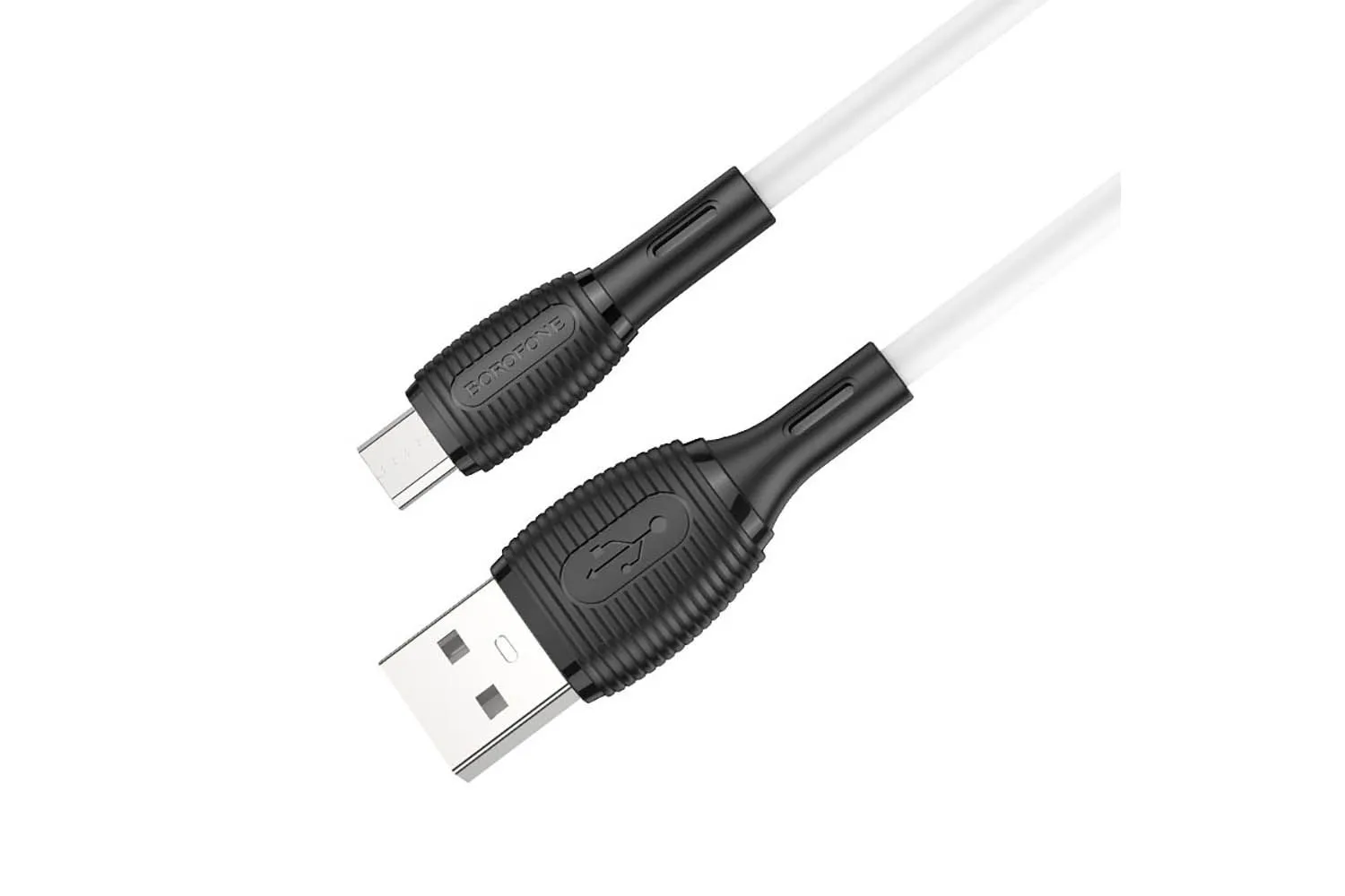 Кабель USB - Micro BOROFONE BX86 Advanage силиконовый 2.4A, 1 м (белый)