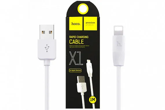 Кабель USB - Lightning HOCO X1 Rapid, 1м (белый)