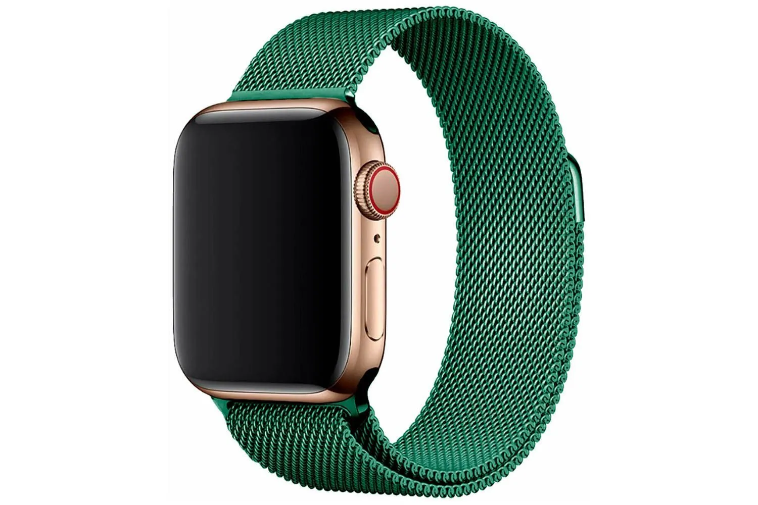 Ремешок металлический магнитный миланская петля Apple Watch 38mm, 40mm, 41mm (еловый зеленый)