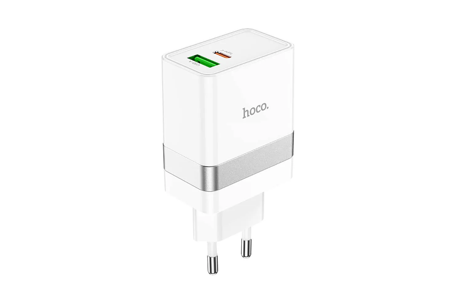 Зарядное устройство HOCO N21 Topspeed USB+Type-C, 3A (белый)