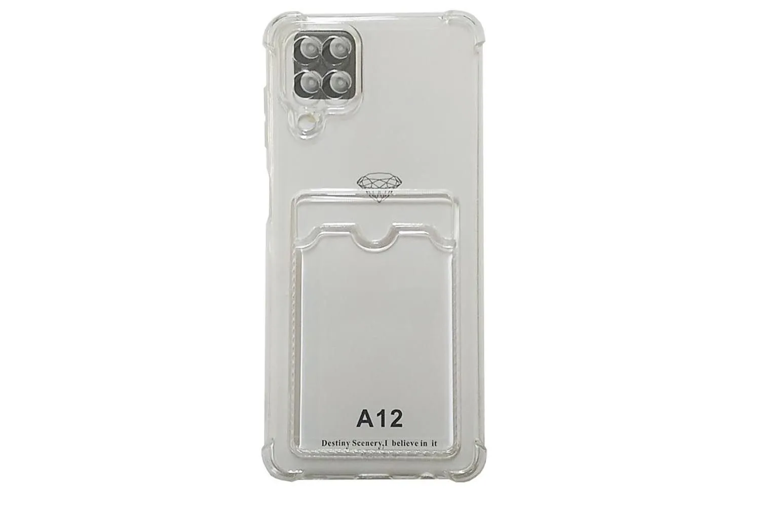 Силиконовый чехол с кармашком под карточку Samsung Galaxy A12 2020, A12 2021, M12