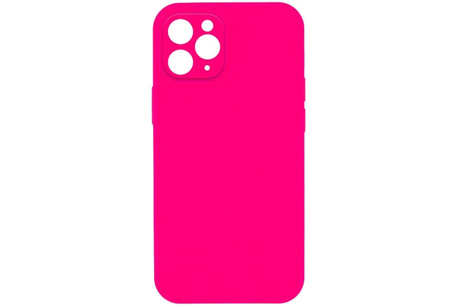 Чехол силиконовый с защитой камеры для Apple iPhone 12 Pro (ярко - розовый)