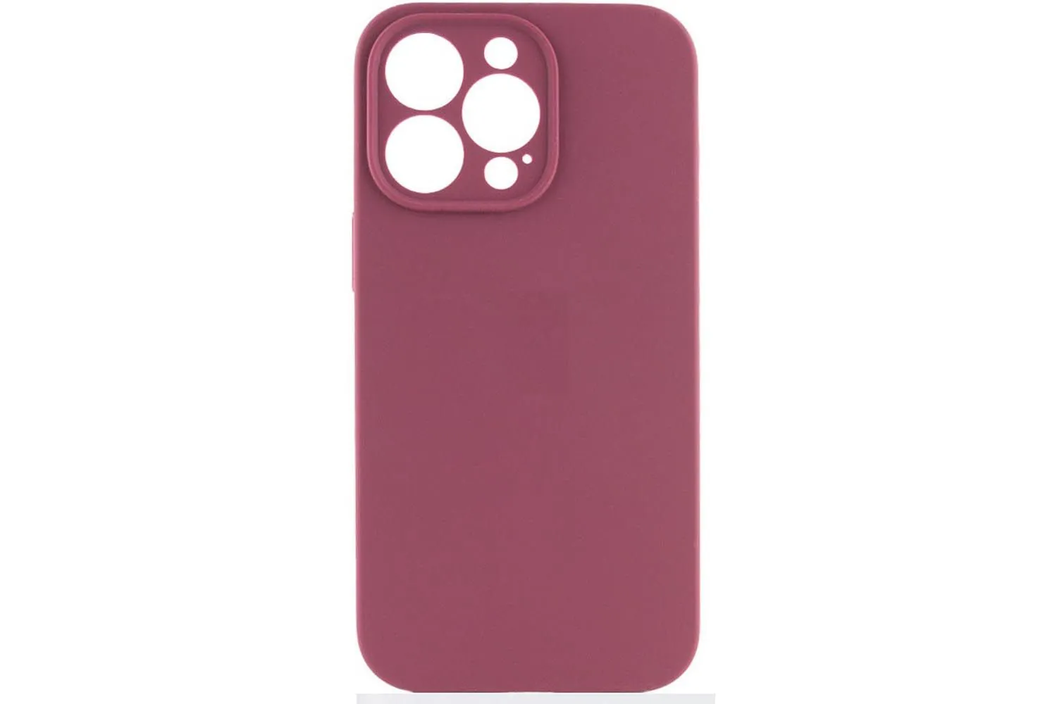 Чехол силиконовый с защитой камеры для Apple iPhone 14 Pro (бордовый)